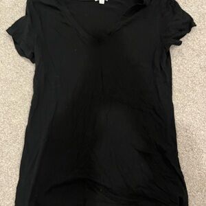 Splendid Black Short Sleeve V-Neck Tee